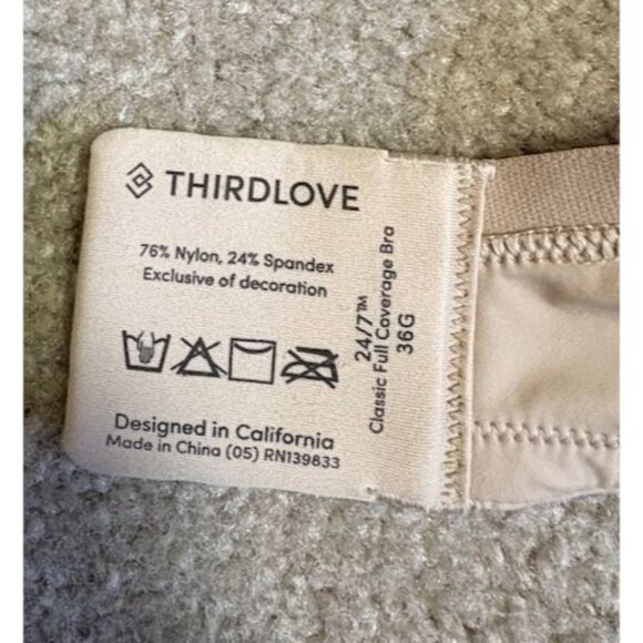 Third Love 24/7 Perfect Coverage Nude Color Bra Size 36G Underwire - Picture 4 of 4